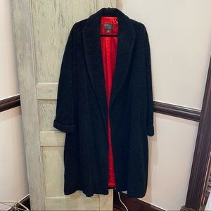 Lafayette 148 New York long Persian coat size small red lining oversized medium